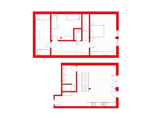 Fewo 8 Grundriss OG und DG