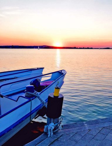 Fränkisches Seenland im Sonnenuntergang